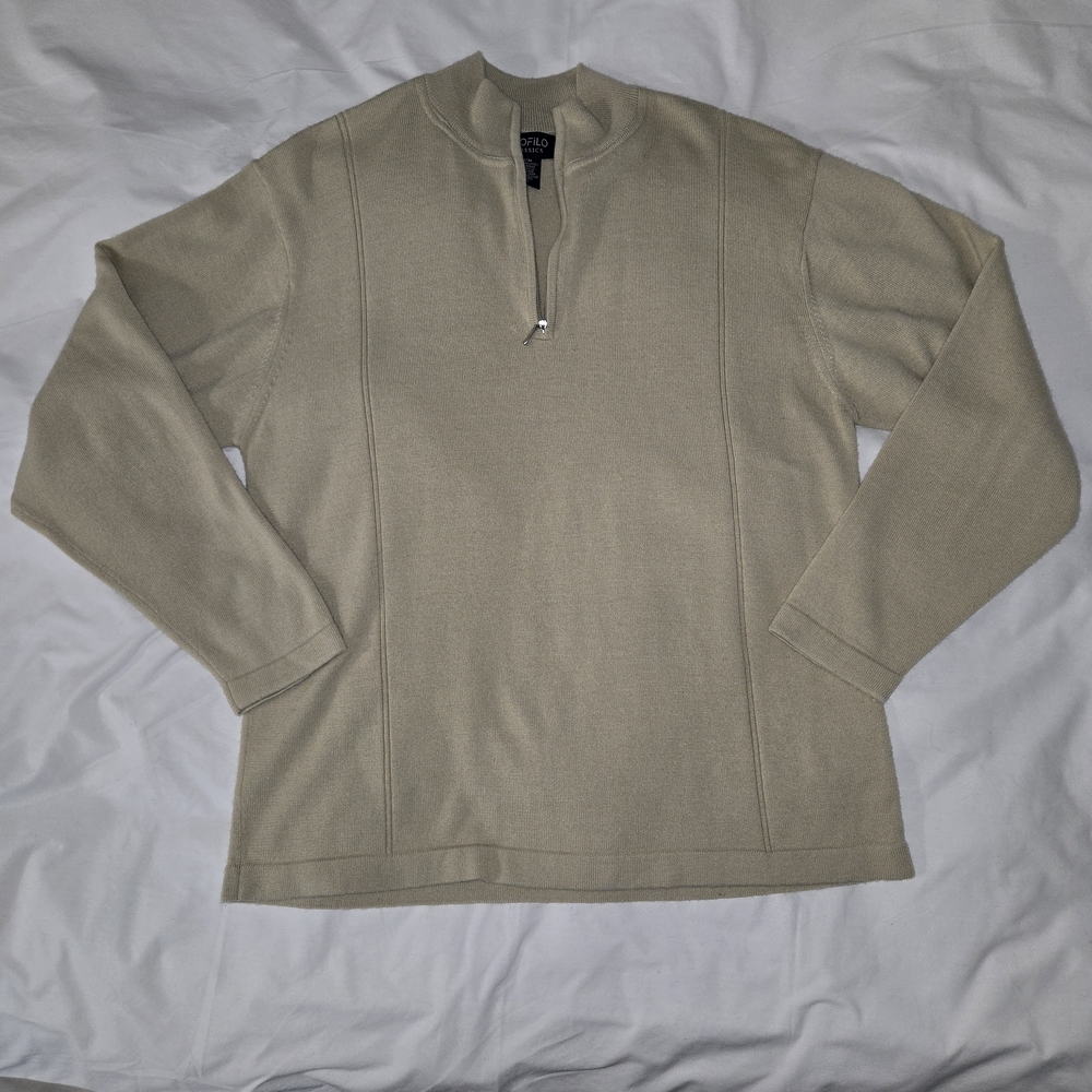 Men's Profilo Classics Zip-Up Sweater in Beige